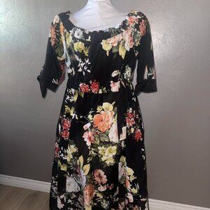 Wayward Fancies (Anthropologie) floral off-shoulder dress size XL.